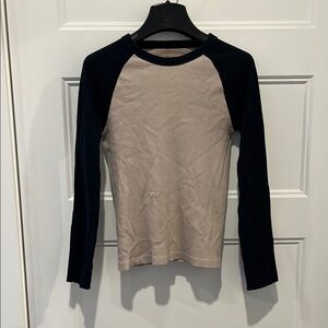 Black and Beige Long Sleeve Raglan Shirt